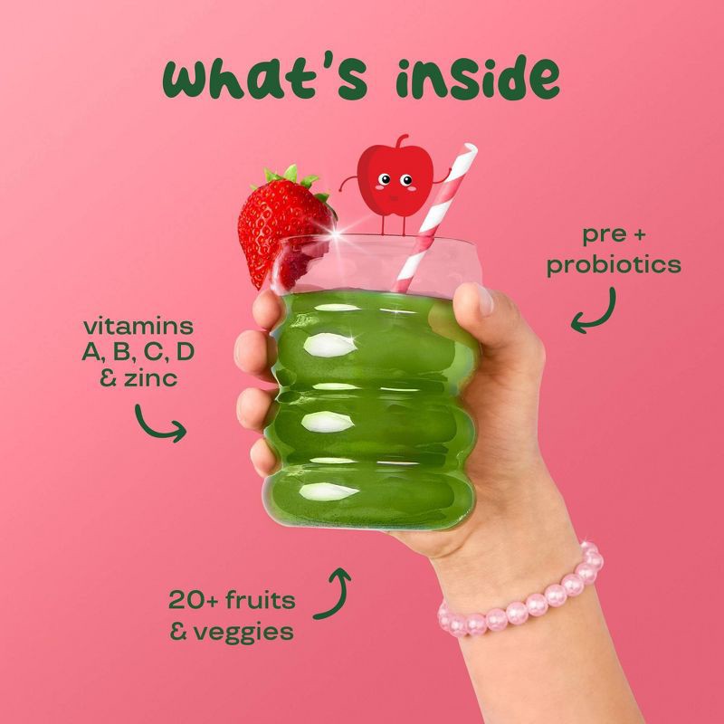 slide 3 of 5, BLOOM NUTRITION Kids' - Greens and Superfoods Powder - Strawberry Apple - 25ct, 25 ct
