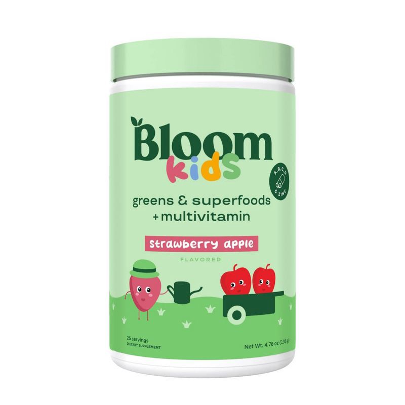 slide 1 of 5, BLOOM NUTRITION Kids' - Greens and Superfoods Powder - Strawberry Apple - 25ct, 25 ct