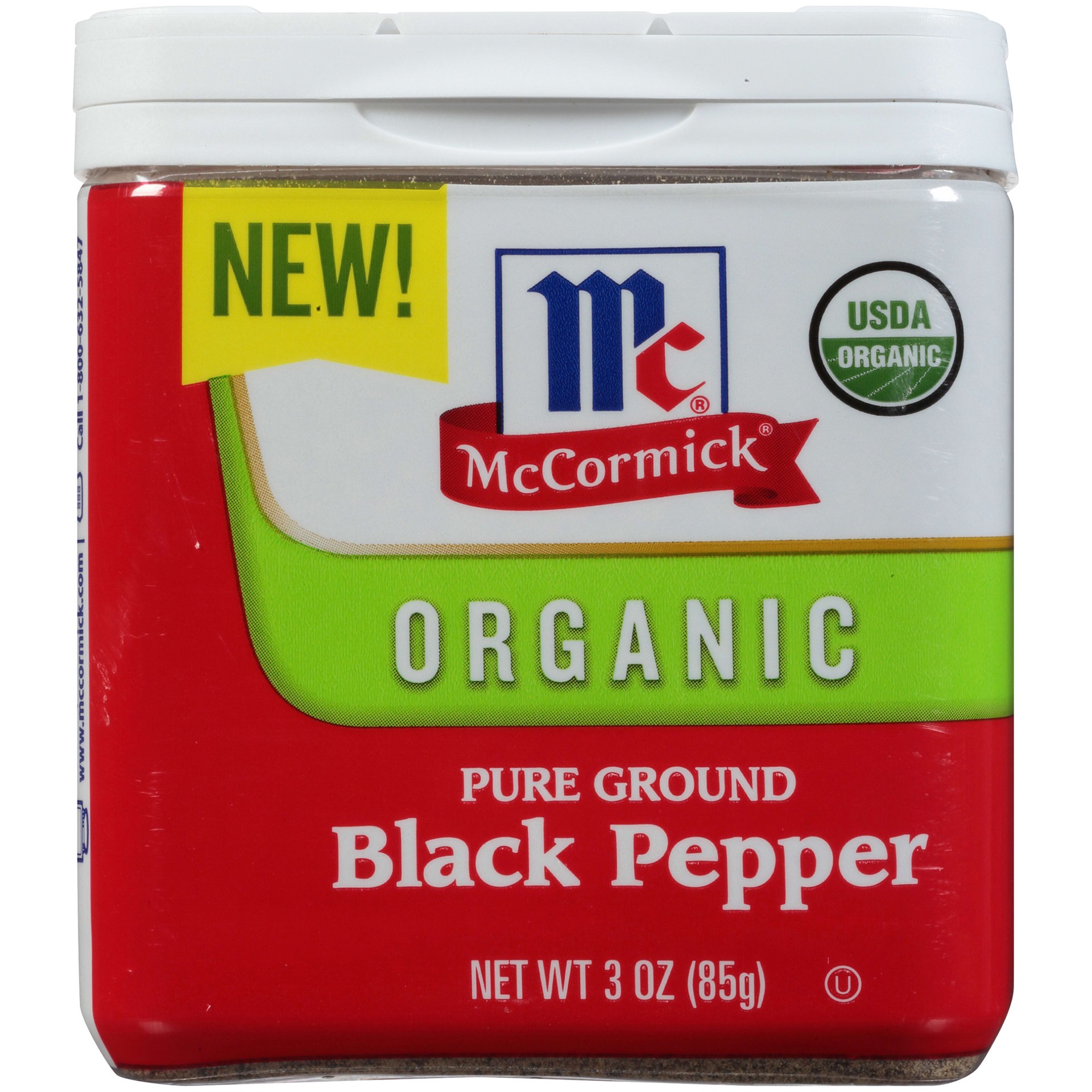 slide 1 of 9, McCormick Organic Black Pepper - Pure Ground, 3 oz