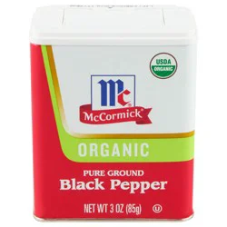 McCormick Ground Organic Black Pepper, 3.0 oz