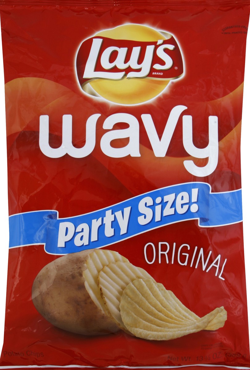 slide 5 of 6, Lay's Party Size! Wavy Original Potato Chips, 13.75 oz