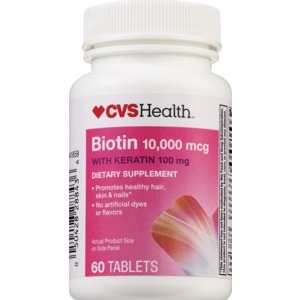 slide 1 of 1, CVS Health Biotin Tablets 10000mcg, 60 ct