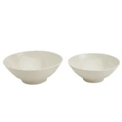 Infuse 2-Piece Nested Melamine Bowl Set - Ivory