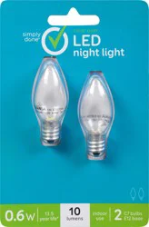 Simply Done 0.6 Watts LED Night Light Light Bulb 2 ea