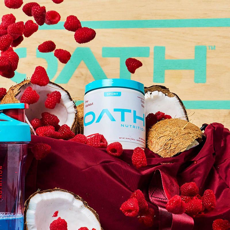 slide 5 of 5, Oath Nutrition Pre-Workout Sports Nutrition Supplement Powder - Coco Razz 25 serving: Energy, Muscle Growth, Endurance, 25 serving