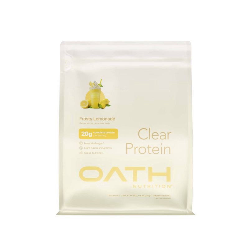 slide 1 of 8, Oath Nutrition Clear Whey Protein Powder - Frosty Lemonade - 18 Servings: Gluten-Free, 20g Protein, 18 servings, 20 gram