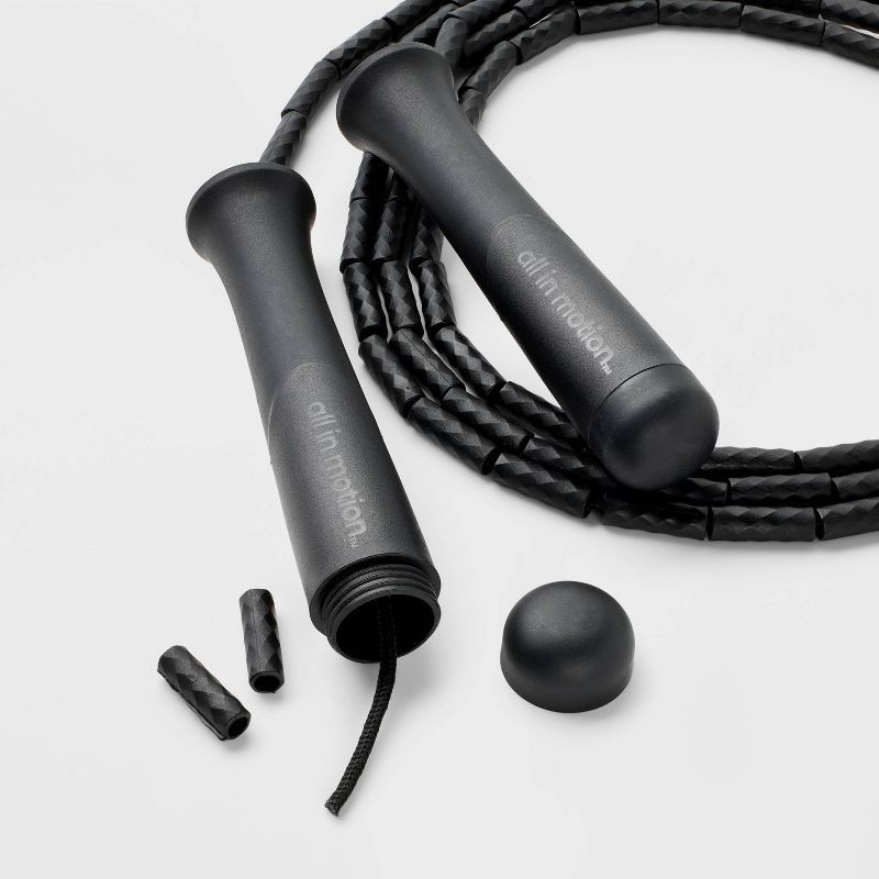 slide 3 of 3, 1.6" Segmented Jump Rope - Black - All In Motion™, 1 ct