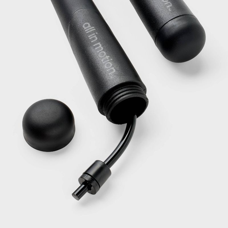 slide 3 of 3, 11.9" Ropeless Jump Rope - Black - All In Motion™: Polypropylene, TPR Handles, 1 ct