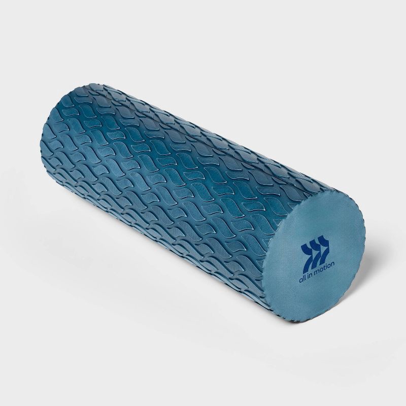 slide 1 of 3, 18" Textured Foam Roller - Navy Blue - All In Motion™: EVA Material, Whole Body Use, 1 ct