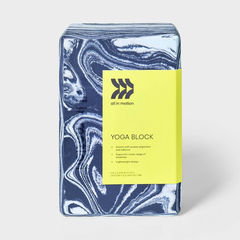 slide 2 of 3, Marble Yoga Block - All In Motion™: EVA Foam Fitness Accessory, 1 ct