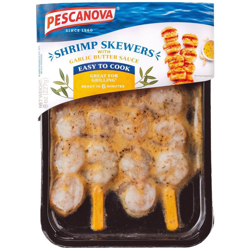 slide 1 of 3, Pescanova Shrimp Skewers with Garlic Butter Sauce - Frozen - 8oz, 8 oz