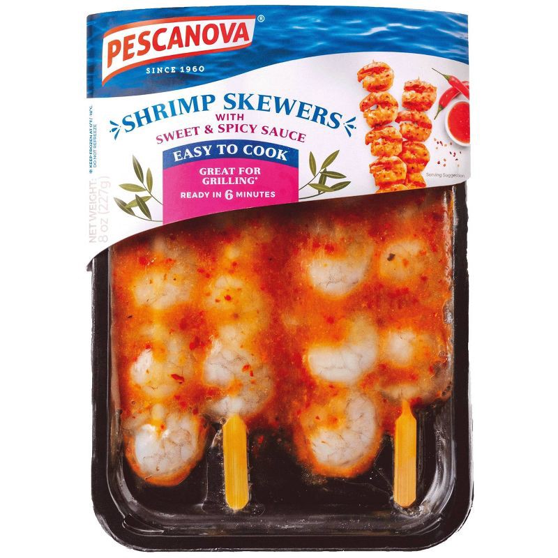 slide 1 of 3, Pescanova Shrimp Skewers with Sweet & Spicy Sauce - Frozen - 8oz, 8 oz