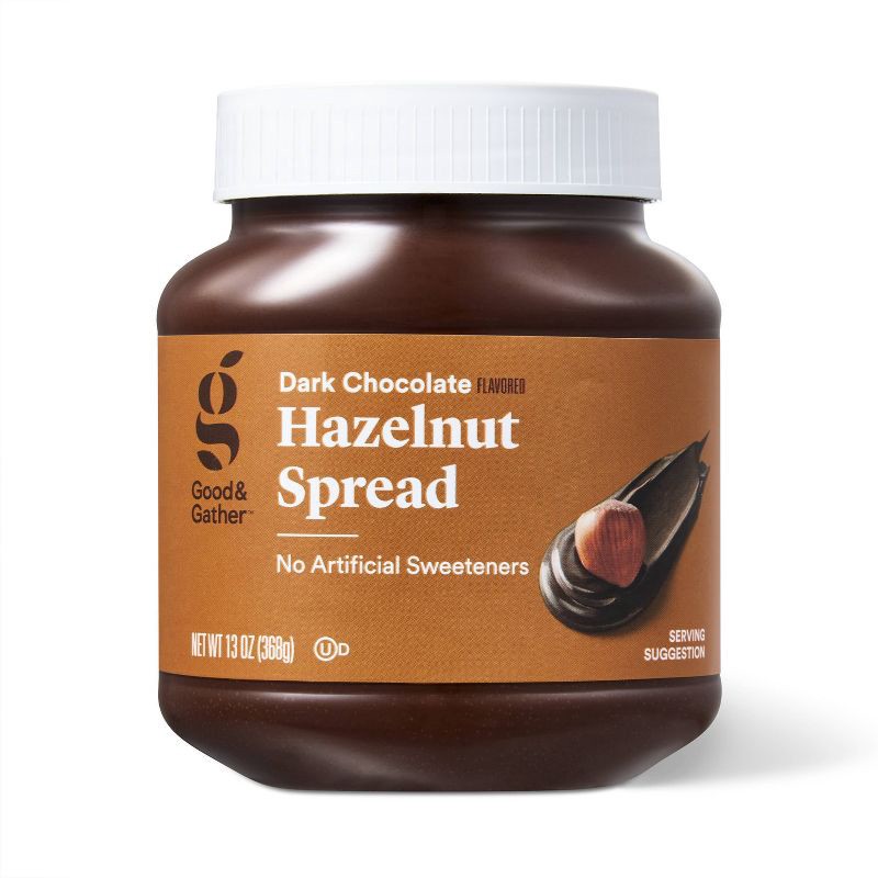 slide 1 of 4, Dark Chocolate Flavored Hazelnut Spread - 13oz - Good & Gather™, 13 oz