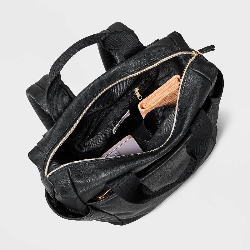 slide 4 of 5, Square Convertible Backpack - Universal Thread™ Black: Fits 15" Laptop, College Use, 1 ct