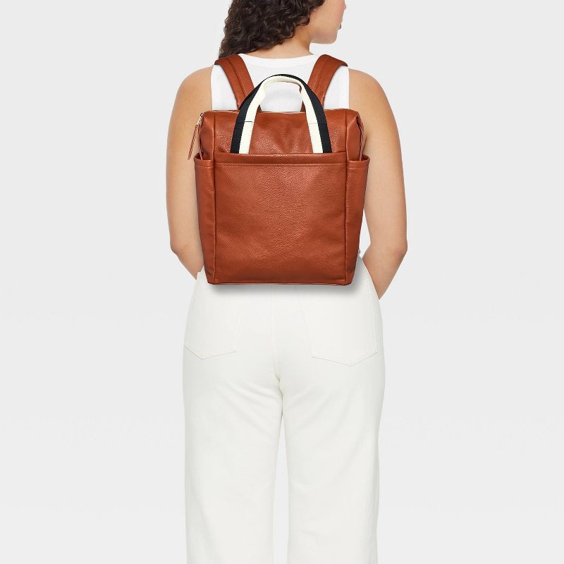 slide 2 of 5, Square Convertible Backpack - Universal Thread™ Brown: Fits 15" Laptop, Shell, College-Ready Design, 1 ct