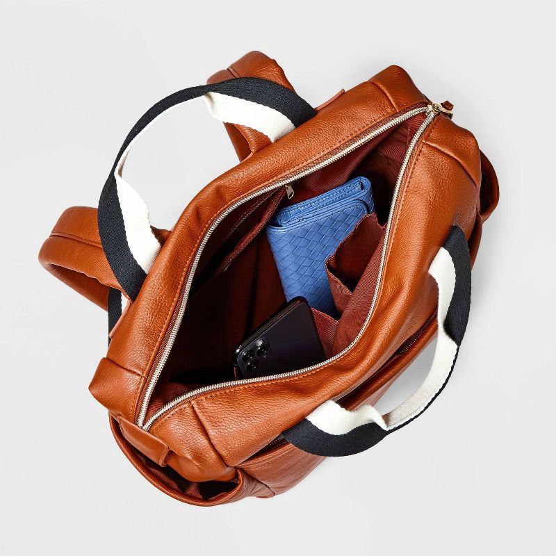 slide 4 of 5, Square Convertible Backpack - Universal Thread™ Brown: Fits 15" Laptop, Shell, College-Ready Design, 1 ct