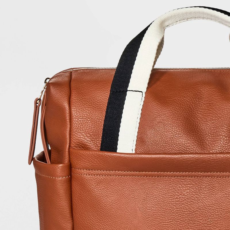slide 5 of 5, Square Convertible Backpack - Universal Thread™ Brown: Fits 15" Laptop, Shell, College-Ready Design, 1 ct