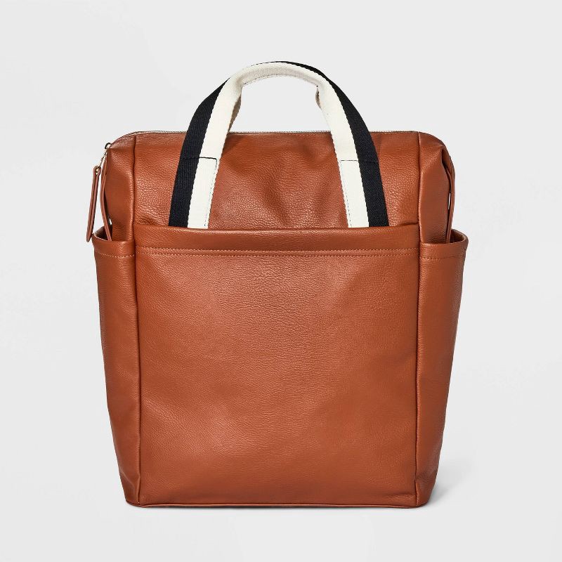 slide 1 of 5, Square Convertible Backpack - Universal Thread™ Brown: Fits 15" Laptop, Shell, College-Ready Design, 1 ct