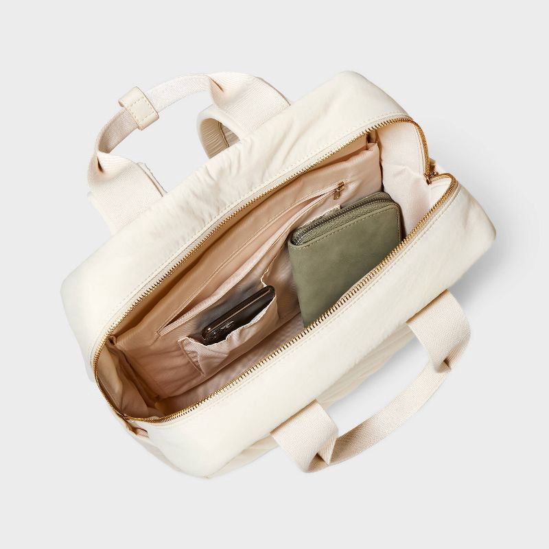 slide 4 of 5, Square Backpack - Universal Thread™ Off-White: Fits 14" Laptop, College Use, Recycled Nylon, 1 ct