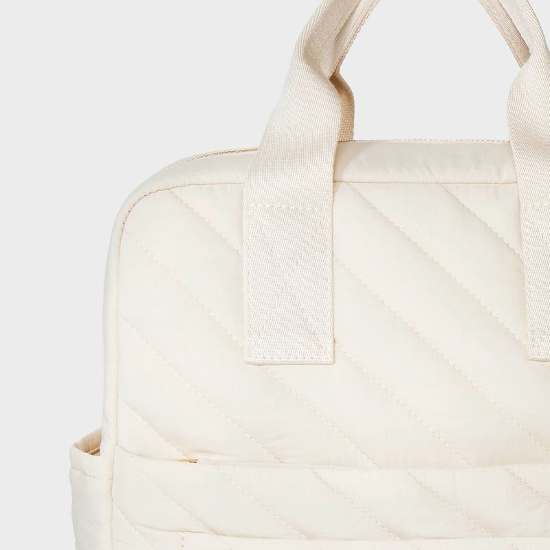 slide 5 of 5, Square Backpack - Universal Thread™ Off-White: Fits 14" Laptop, College Use, Recycled Nylon, 1 ct