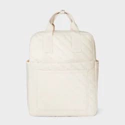 Square Backpack - Universal Thread™ Off-White: Fits 14" Laptop, College Use, Recycled Nylon