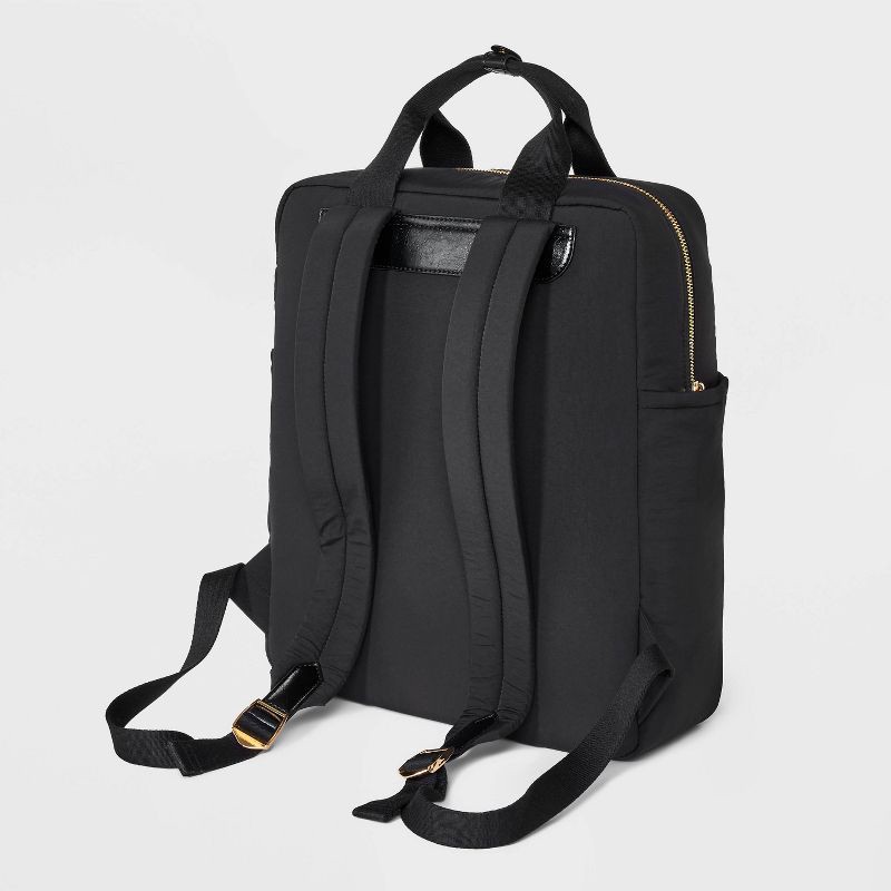 slide 3 of 5, Square Backpack - Universal Thread™ Black: Recycled Nylon, Fits 14" Laptop, College, Double Handle, 33.5" Strap Length, 1 ct