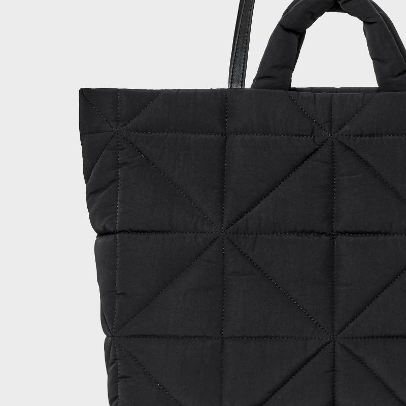 slide 5 of 6, Kate Tote Handbag - A New Day™ Black: Double Shoulder Handles, Magnetic Closure, Recycled Nylon, 1 ct