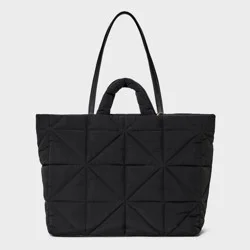 Kate Tote Handbag - A New Day™ Black: Double Shoulder Handles, Magnetic Closure, Recycled Nylon