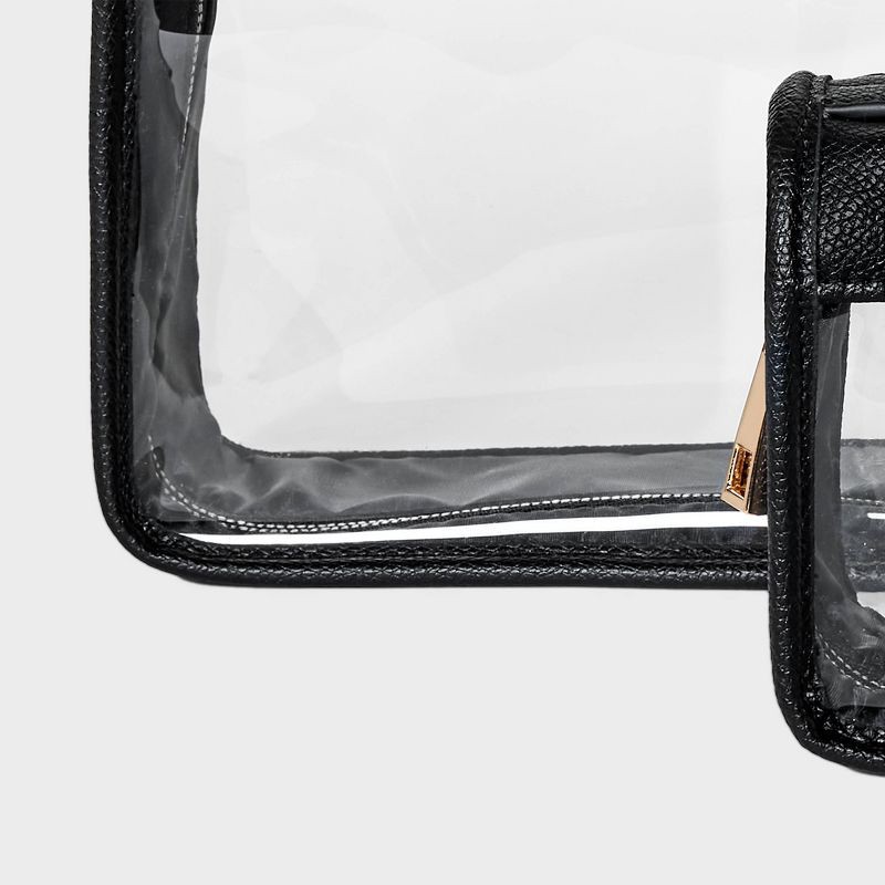 slide 4 of 4, Travel Pouch - A New Day™ Black: Top Handle Handbag, PVC & Unstructured Design, 1 ct