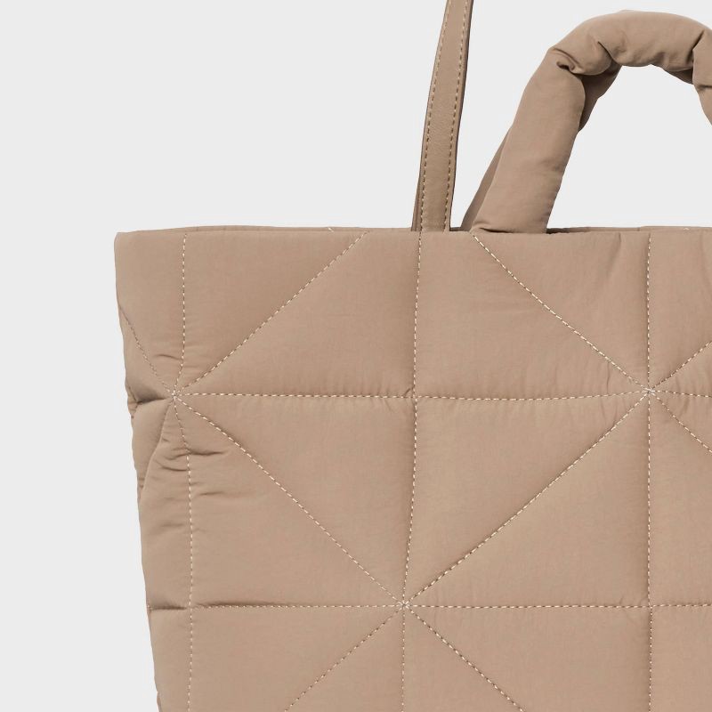 slide 5 of 6, Kate Tote Handbag - A New Day™ Brown: Double Shoulder Handles, Magnetic Closure, Recycled Nylon, 24.5" Strap Length, 1 ct