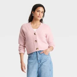 Women's Cozy Knit Button-Down Cardigan - Universal Thread™ Pink XL