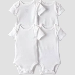Carter's Just One You® Baby 4pk Short Sleeve Bodysuit - White 9M: Cotton Crew Neck, Tagless Design