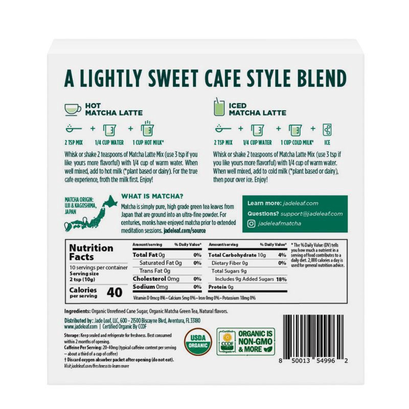 slide 2 of 6, Jade Leaf Matcha Jade Leaf Organic Vanilla Flavored Matcha Latte Mix - 3.5oz, 3.5 oz