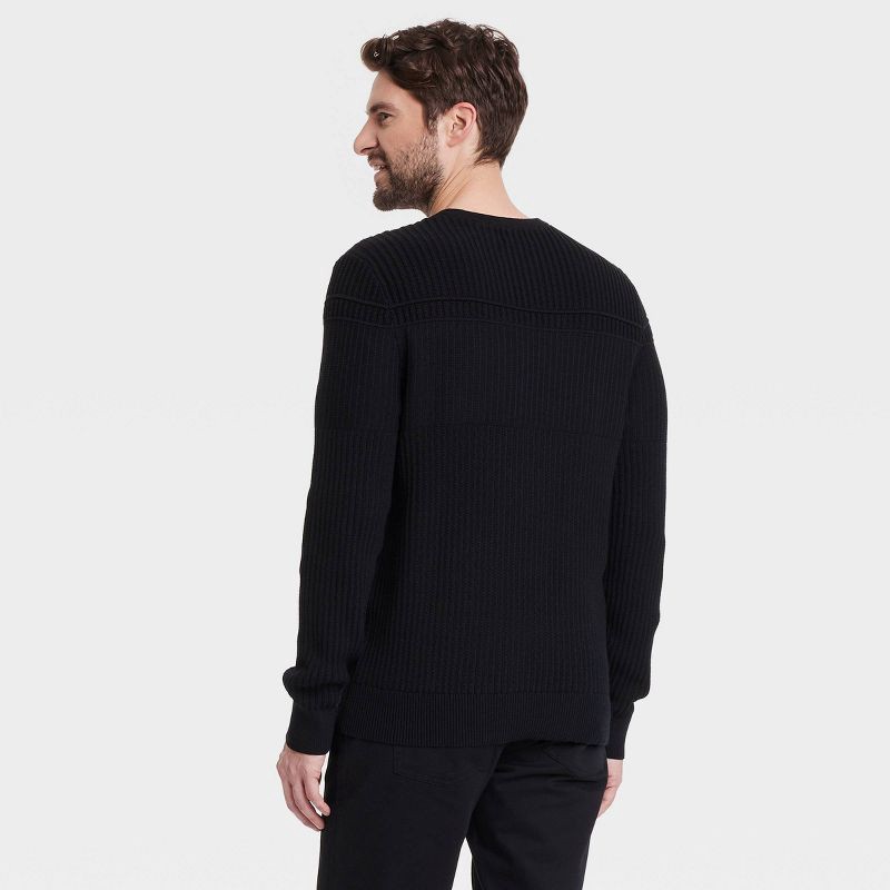 slide 2 of 3, Men's Crewneck Pullover Sweater - Goodfellow & Co™ Black L, 1 ct