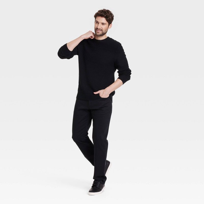 slide 3 of 3, Men's Crewneck Pullover Sweater - Goodfellow & Co™ Black L, 1 ct