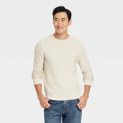 Men's Crewneck Pullover Sweater - Goodfellow & Co™ Quiet Cream M