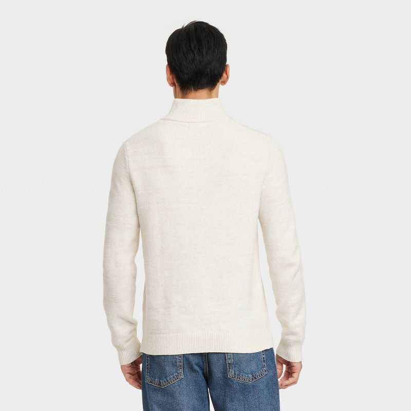 slide 2 of 3, Men's Quarter Zip Sweater - Goodfellow & Co™ Cream L, 1 ct