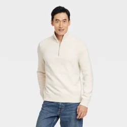 Men's Quarter Zip Sweater - Goodfellow & Co™ Cream L