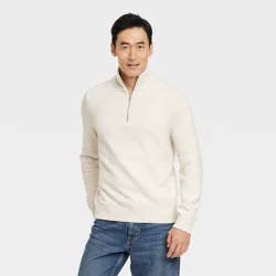 Men's Quarter Zip Sweater - Goodfellow & Co™ Cream L
