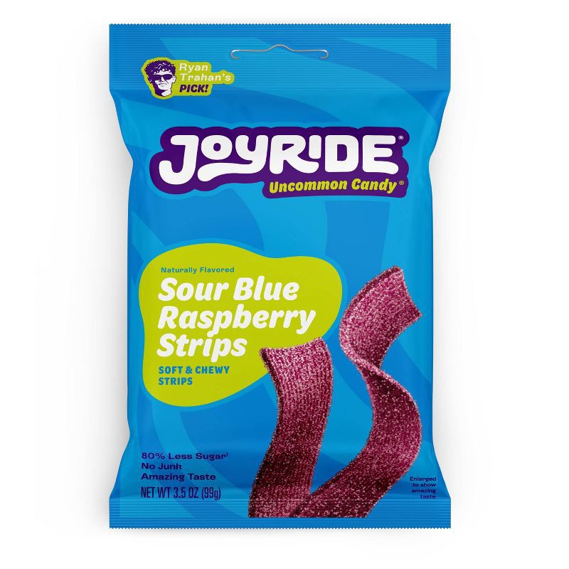 slide 1 of 2, JOYRIDE Candy Sour Blue Raspberry Gummy Strips - 3.5oz, 3.5 oz