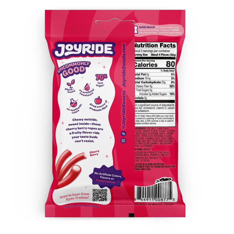 slide 2 of 2, JOYRIDE Candy Cherry Berry Gummy Ropes - 3.5oz, 3.5 oz