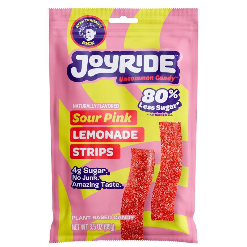 slide 1 of 2, JOYRIDE Candy Sour Pink Lemonade Gummy Strips - 3.5oz, 3.5 oz