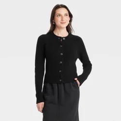 Women's Cozy Knit Button-Front Cardigan - Universal Thread™ Black XL