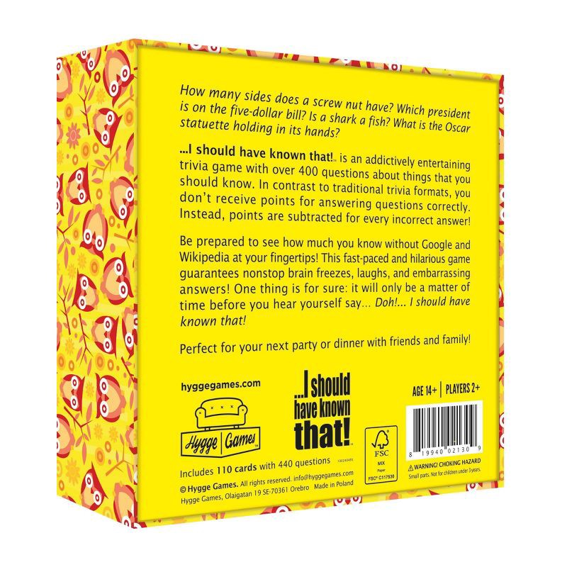 slide 2 of 5, I Should Have Known That! Trivia Game: Hygge Games Party Card for 2+ Players, 1 ct