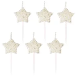 Hallmark Birthday Candles (White Stars With Glitter)