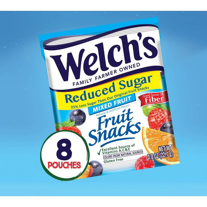 slide 5 of 5, Welch's Fruit Snacks Mixed Fruit Reduced Sugar – 6.4oz/8ct, 6.4 oz, 8 ct