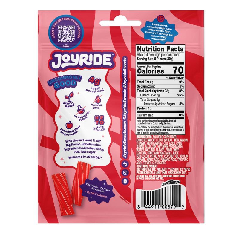 slide 3 of 3, Joyride Sweets Candy Strawberry Licorice - 4oz, 4 oz