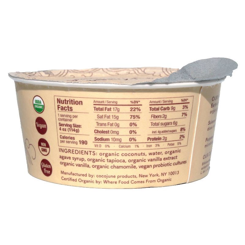 slide 2 of 8, Cocojune Organic Cultured Coconut Yogurt Vanilla Chamomile - 4oz, 4 oz