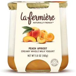 La Fermiere Peach Apricot Naturally French Fruit on Bottom Yogurt - 5.6oz