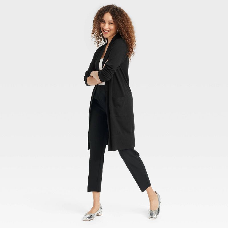 slide 3 of 3, Women's Duster Cardigan - A New Day™ Black S, 1 ct